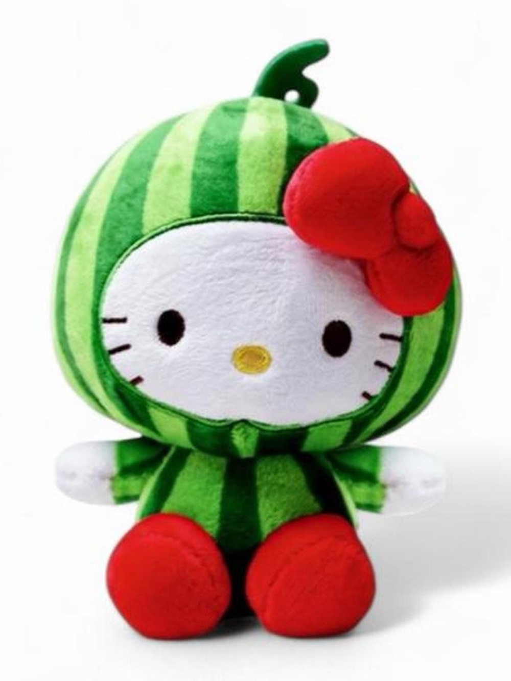 Hello Kitty Green Watermelon Plush with Red Bow and Shoes